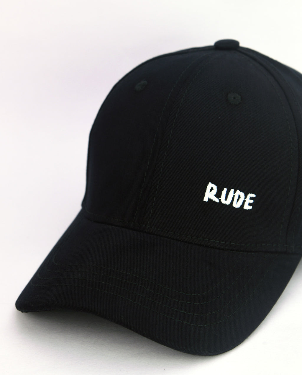 Rude Minimal Black Baseball Cap