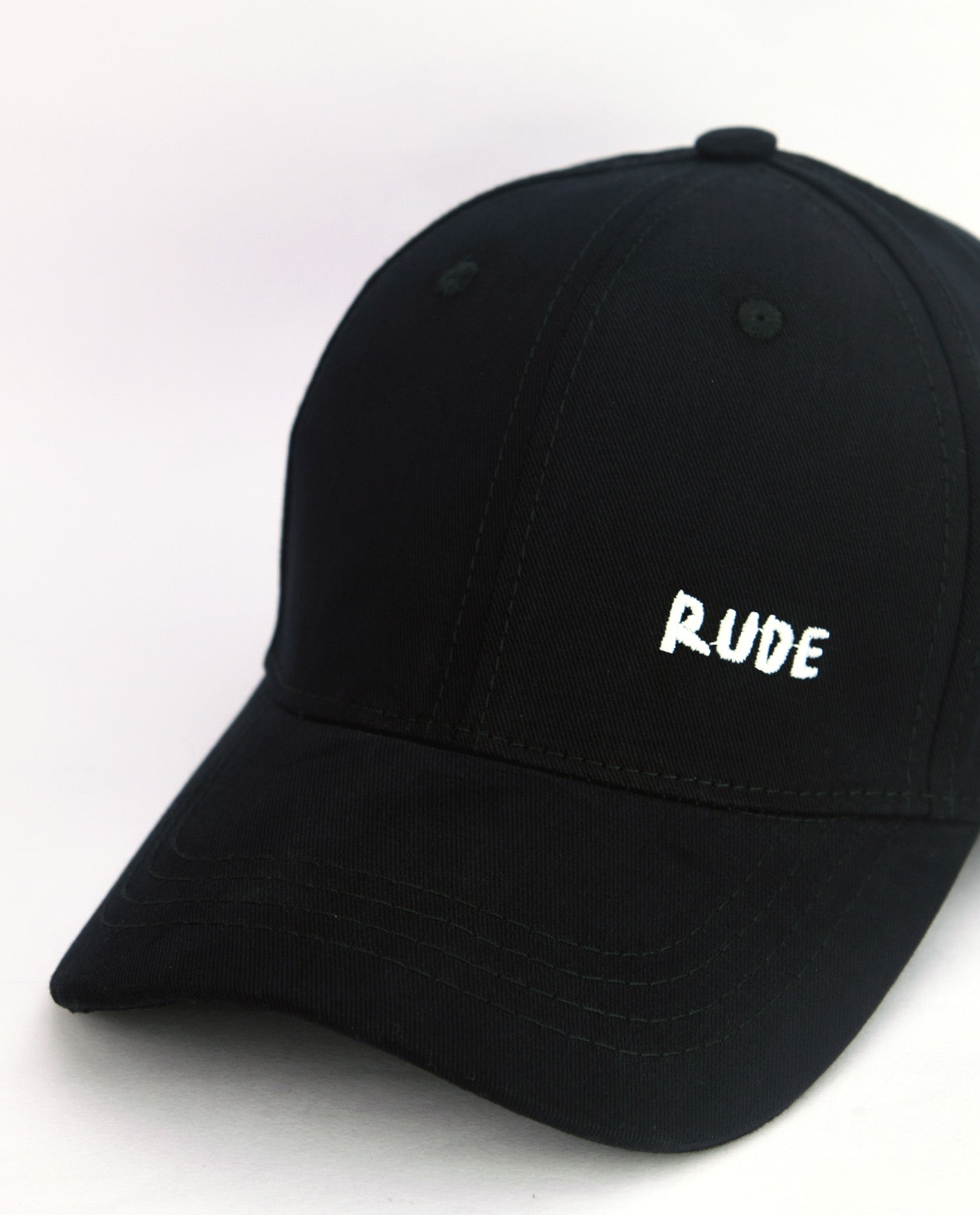 Rude Minimal Black Baseball Cap