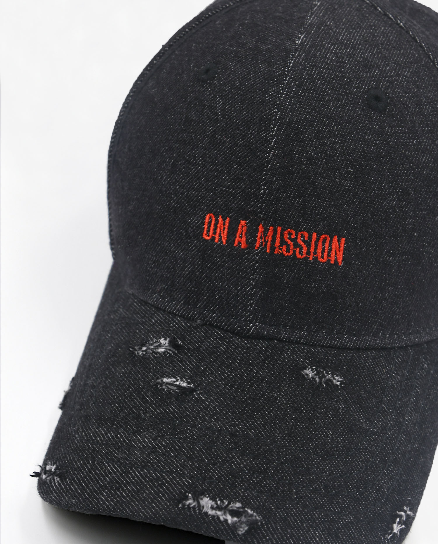 On a Mission // Distressed Denim Cap