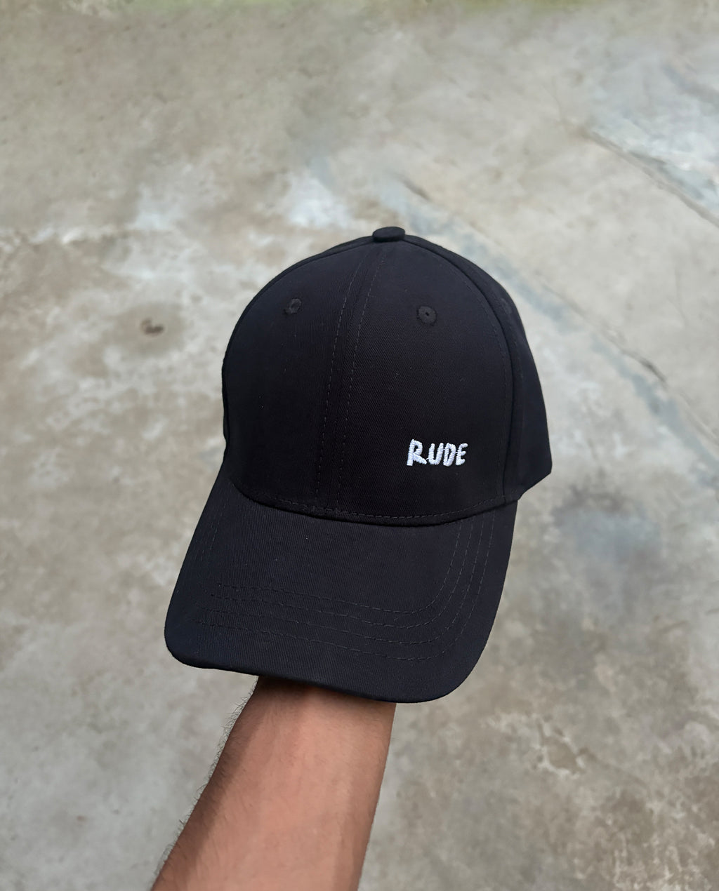 Rude Minimal Black Baseball Cap