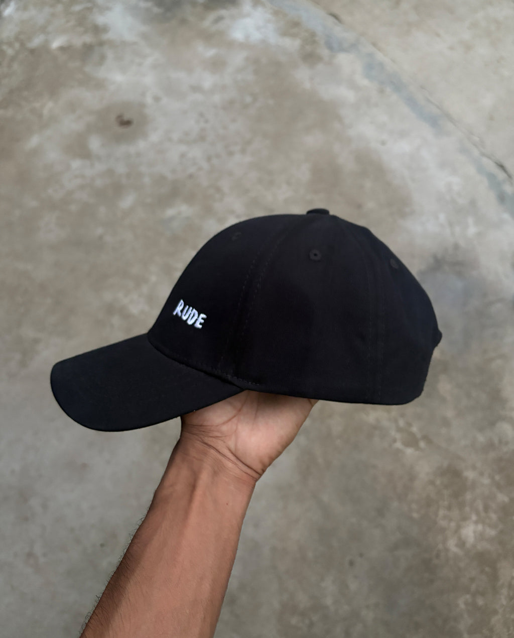 Rude Minimal Black Baseball Cap