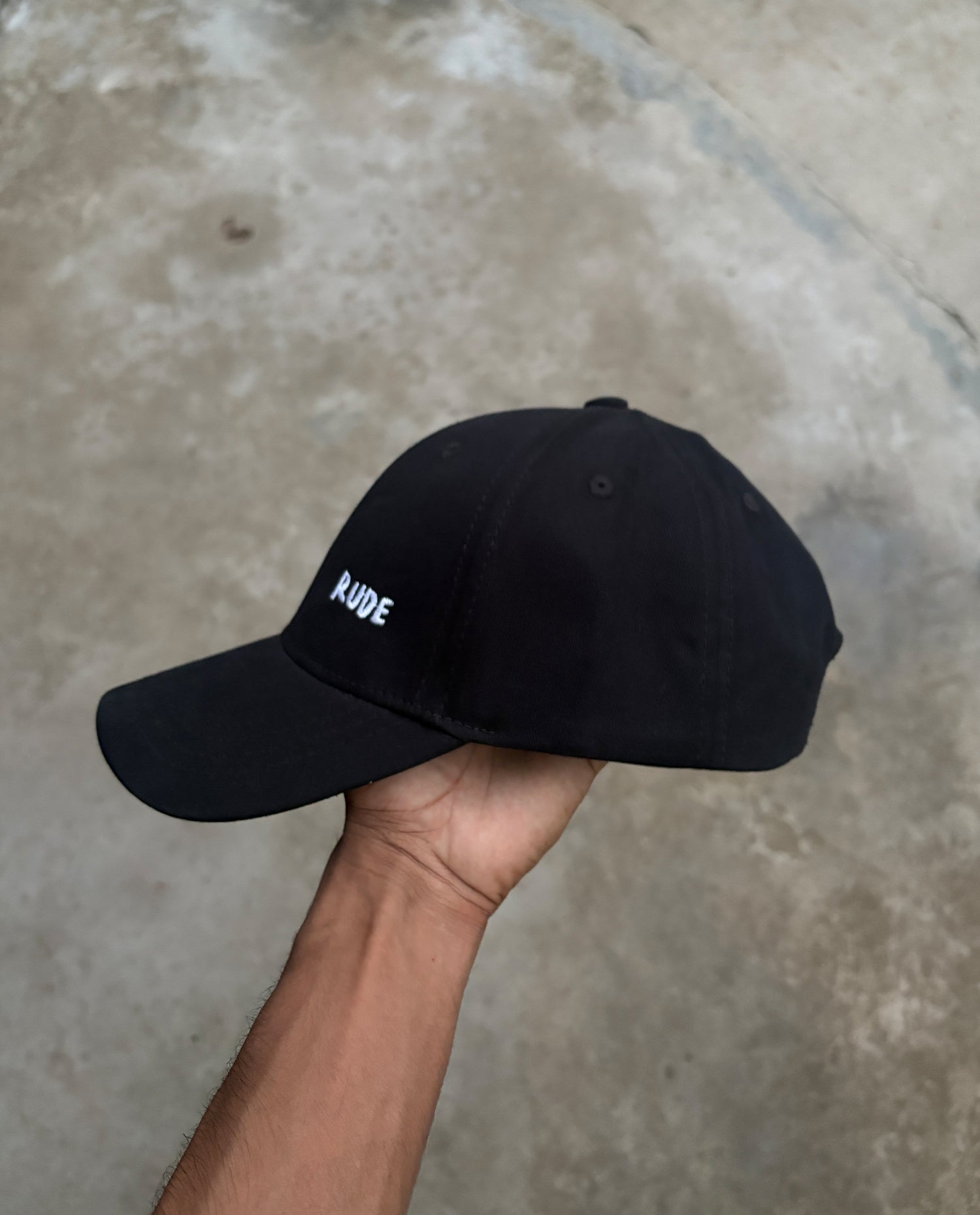 Rude Minimal Black Baseball Cap