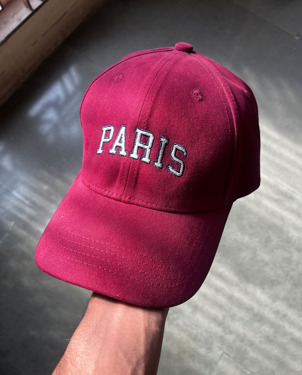 Paris Maroon Cotton Cap