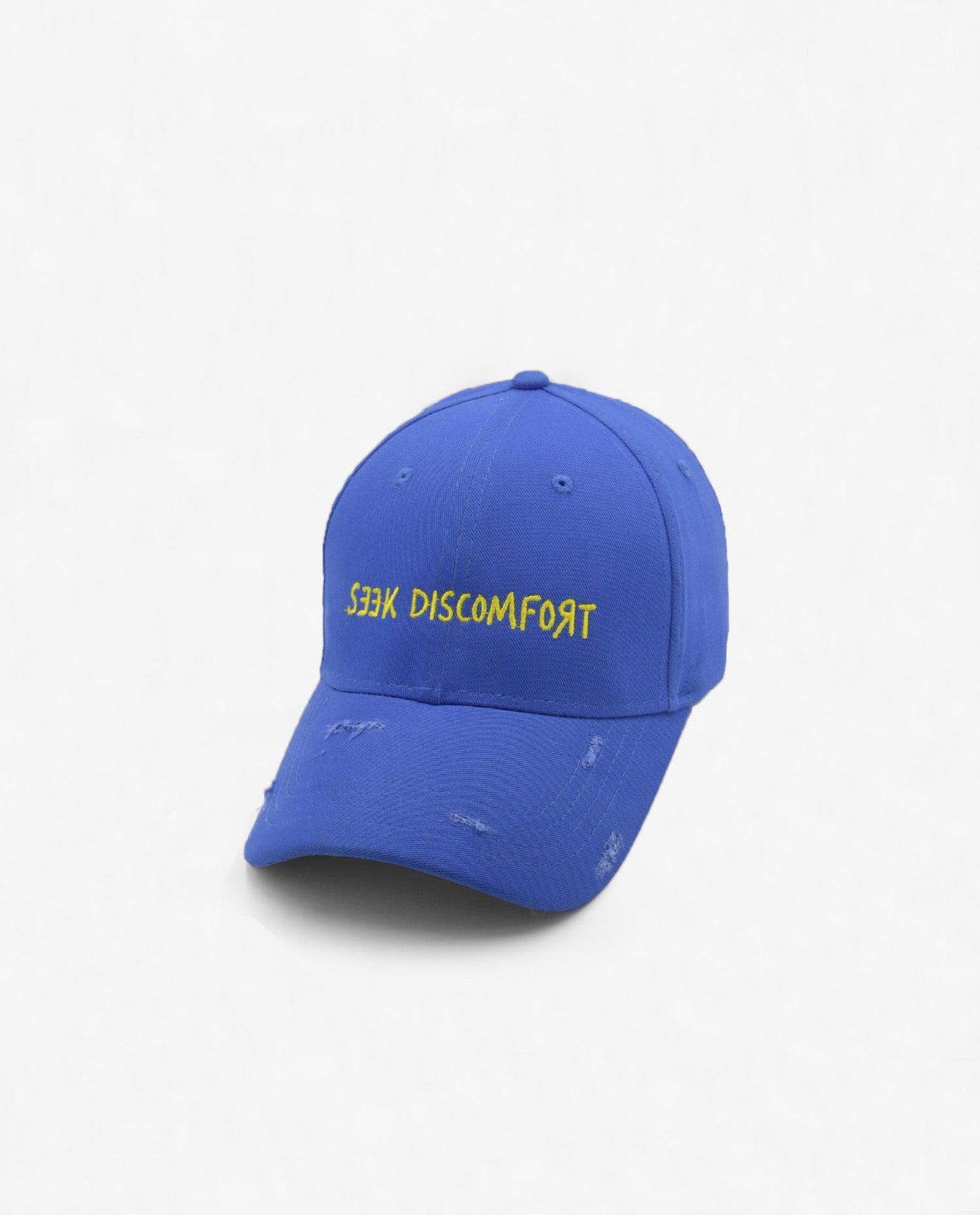 Seek Discomfort // Blue Distressed Cotton Cap
